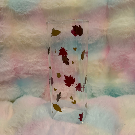 Fall Leaves - 17oz Square Glass Tumbler