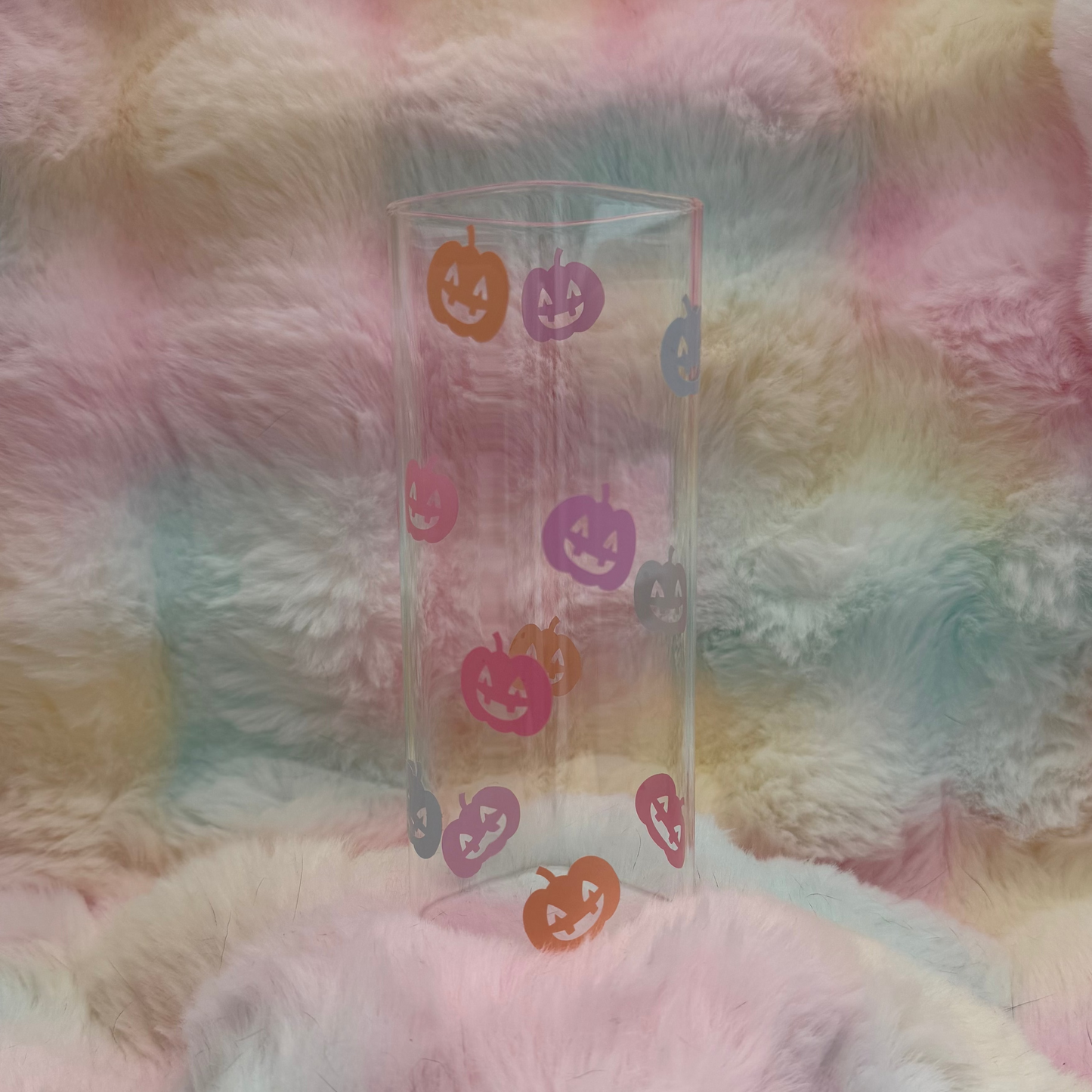 Pastel Pumpkins - 17oz Square Glass Tumbler