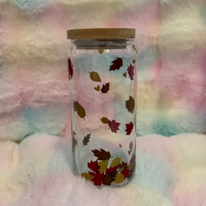 Fall Leaves - 20oz Glass Tumbler