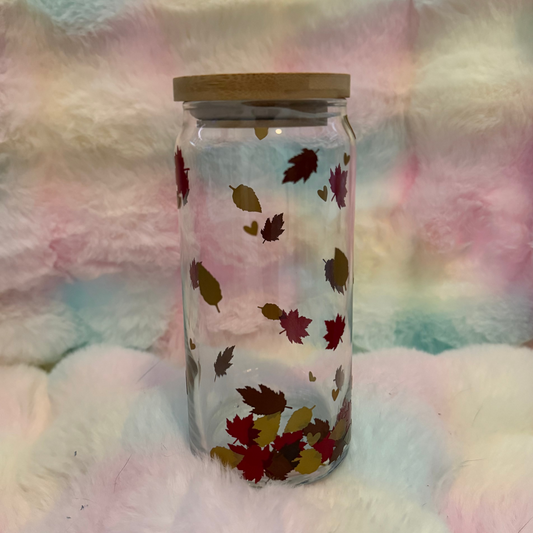 Fall Leaves - 20oz Glass Tumbler