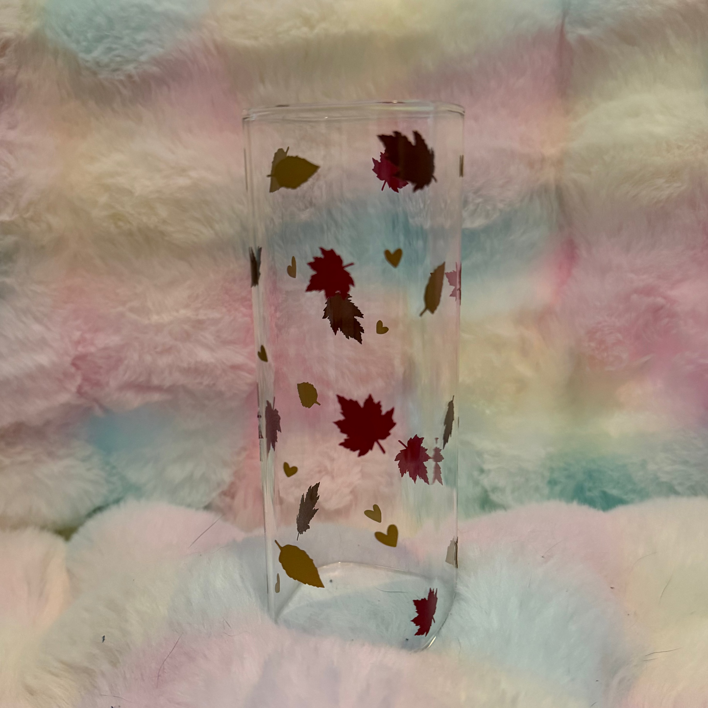 Fall Leaves - 17oz Square Glass Tumbler