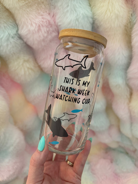 Shark Week - 20oz Glass Tumbler