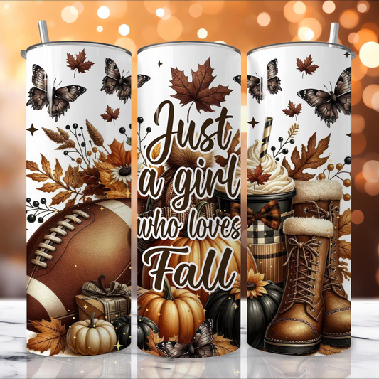 Just a Girl Who Loves Fall - 20oz Stainless Steel Tumbler