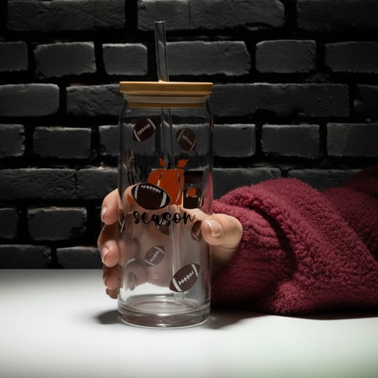 It's Football Season - 20oz Glass Tumbler