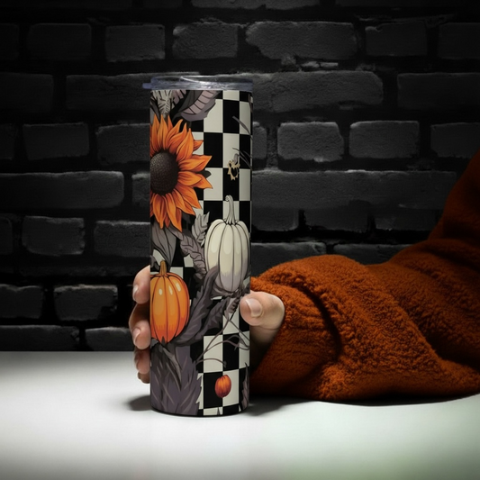 Checkered & Cozy - 20oz Stainless Steel Tumbler