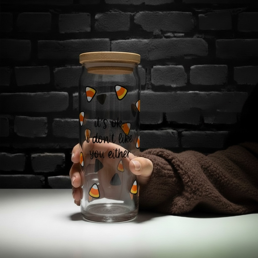 Angry Candy Corn - 20oz Glass Tumbler