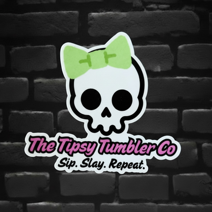 The Tipsy Tumbler Co Large Stickers (Green Bows)