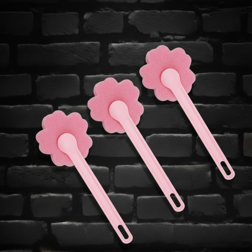 Pink Flower Sponge Wands