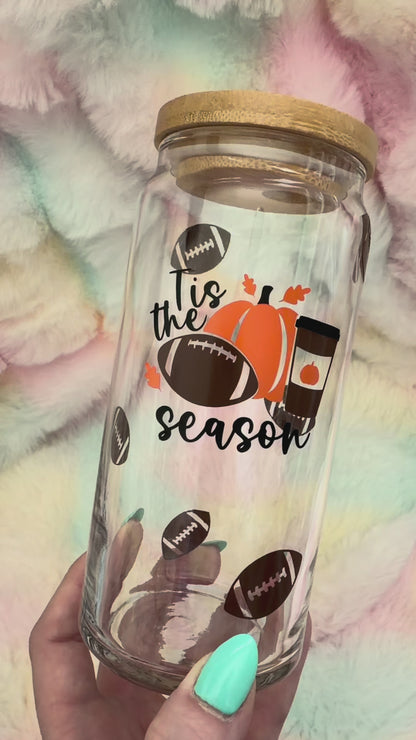 It's Football Season - 20oz Glass Tumbler