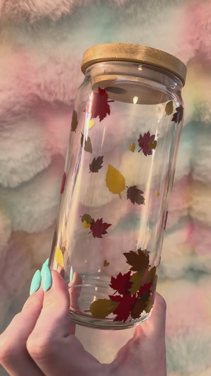 Fall Leaves - 20oz Glass Tumbler